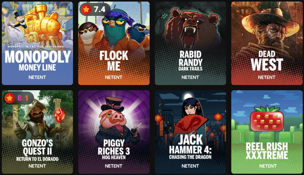 popular netent games